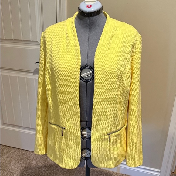 TanJay Blazer Vibrant Lemon Yellow Women's Jacket Size 14 - Picture 1 of 8